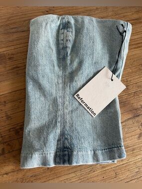 Reformation Light Blue Denim Top